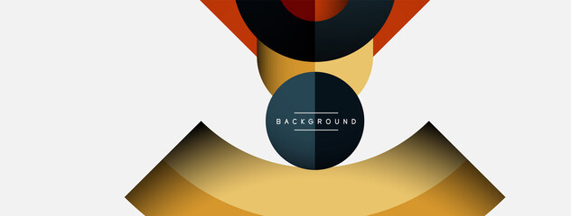 Geometric abstract background. Round shapes, circles, lines composition for wallpaper banner background or landing page