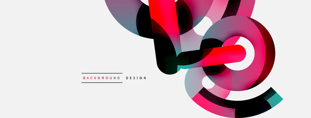 Round shapes circles and other geometric forms. Vector illustration for wallpaper banner background card or landing page