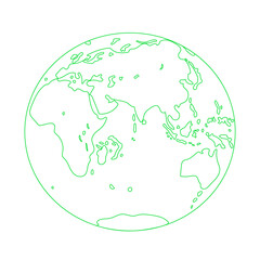 Vector illustration of a planet Earth in line style.