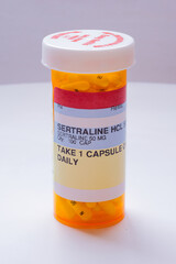 A bottle of Sertraline HCL 50 ML medication container