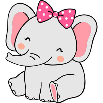 Baby elephant character cartoon