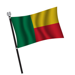 Benin flag background with cloth texture. Benin Flag vector illustration eps10. - Vector