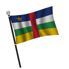 Central African Republic flag background with cloth texture. Central African Republic Flag vector illustration eps10. - Vector
