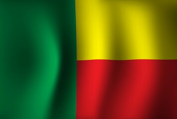 Benin Flag Background Waving 3D. National Independence Day Banner Wallpaper