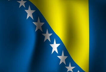 Bosnia and Herzegovina Flag Background Waving 3D. National Independence Day Banner Wallpaper