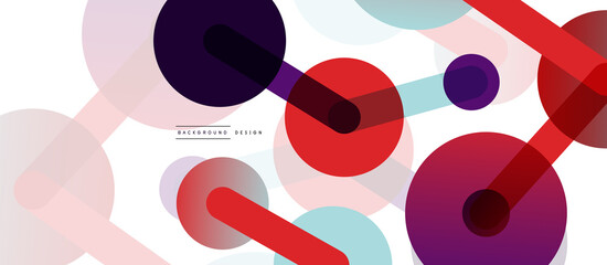 Line points connections geometric abstract background. Circles connected by lines. Trendy techno business template for wallpaper, banner, background or landing