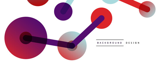 Abstract background. Round dots connected by lines. Trendy techno business template for wallpaper, banner, background or landing