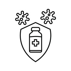 vector medical icon for pandemic vaccine ampoule and syringe. Image of covid-19 vaccine and syringe. Illustration of antiviral vaccine.