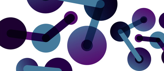 Abstract background. Round dots connected by lines. Trendy techno business template for wallpaper, banner, background or landing