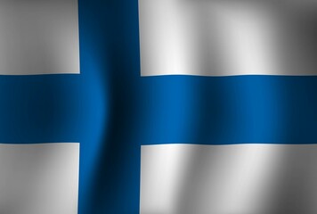 Finland Flag Background Waving 3D. National Independence Day Banner Wallpaper