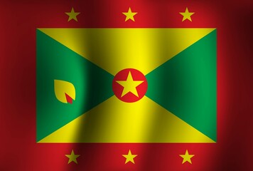 Grenada Flag Background Waving 3D. National Independence Day Banner Wallpaper