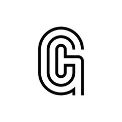 g c gc cg initial logo design vector template