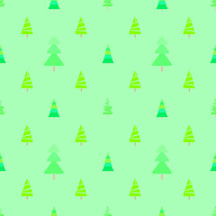 Seamless pattern with chrismas trees. Geometric background. Bright texture. Abstract geometric wallpaper. Doodle for design