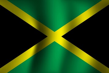 Jamaica Flag Background Waving 3D. National Independence Day Banner Wallpaper