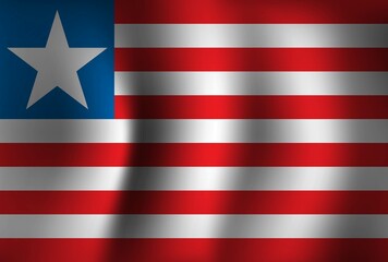 Liberia Flag Background Waving 3D. National Independence Day Banner Wallpaper