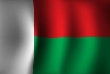 Madagascar Flag Background Waving 3D. National Independence Day Banner Wallpaper