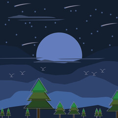 Fototapeta premium natural landscape design at night