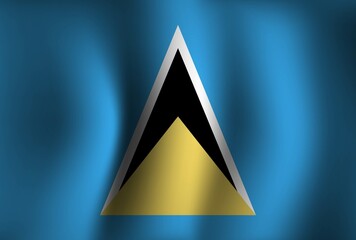 Saint Lucia Flag Background Waving 3D. National Independence Day Banner Wallpaper