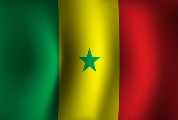 Senegal Flag Background Waving 3D. National Independence Day Banner Wallpaper
