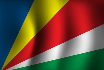 Seychelles Flag Background Waving 3D. National Independence Day Banner Wallpaper