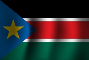 South Sudan Flag Background Waving 3D. National Independence Day Banner Wallpaper