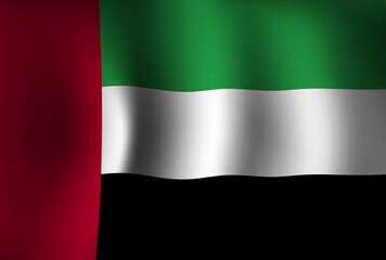 United Arab Emirates Flag Background Waving 3D. National Independence Day Banner Wallpaper