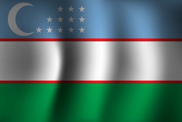 Uzbekistan Flag Background Waving 3D. National Independence Day Banner Wallpaper