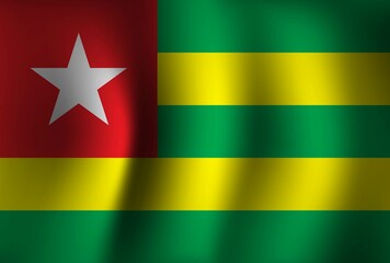 Togo Flag Background Waving 3D. National Independence Day Banner Wallpaper