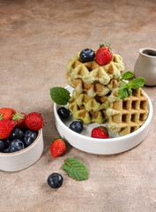 Homemade Green Tea Matcha Waffles 