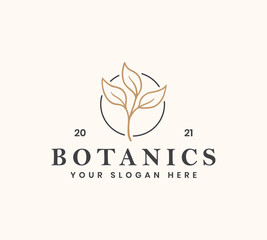 leaf botanical logo template