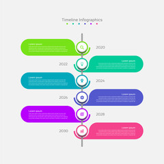 Timeline infographic  business abstract background  template colorful with 6 step