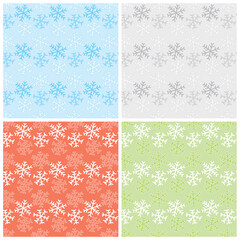 Seamless background with snowflakes. Winter holidays theme, a set of textures for Christmas and New Year.