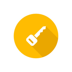 Car key flat icon with shadow