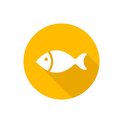 Fish flat icon with shadow