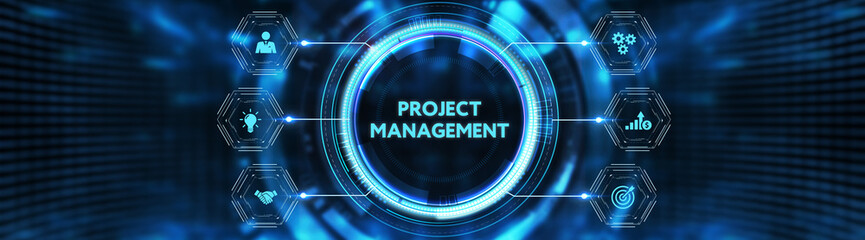Project management concept. Business, Technology, Internet and network concept.3d illustration