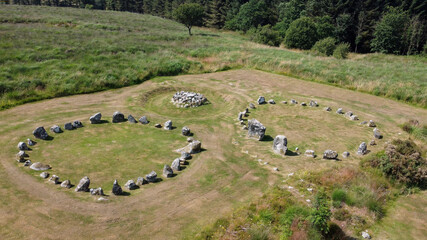 Aerial photo of Beaghmore Neolithic Stone Circles Tyrone Northern Ireland - obrazy, fototapety, plakaty