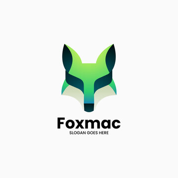 Vector Logo Illustration Fox Gradient Colorful Style.