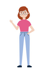 Cartoon woman standing