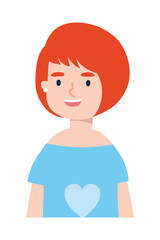 happy redhead woman
