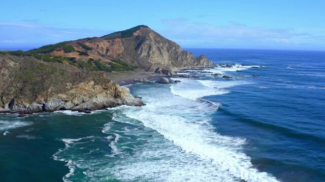 topocalma beach, stone of the wind litueche puertecillo matanzas windsurfing spot surfing spot. CHile drone shot