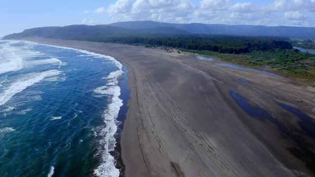 topocalma beach, stone of the wind litueche puertecillo matanzas windsurfing spot surfing spot. CHile drone shot Fishing spot