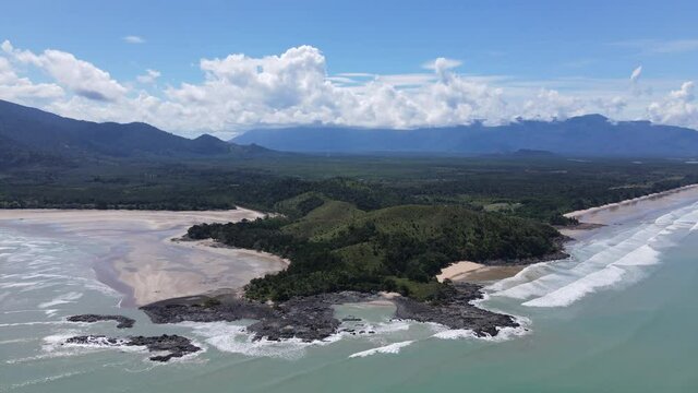 The Pugu, Gondol, Siar and Pandan Beaches of Lundu area at the most southern part of Sarawak and Borneo Island
