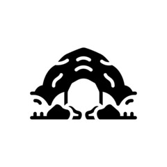 Black solid icon for den cave