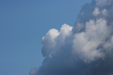 Clouds illuminated by the sun in bad weather
