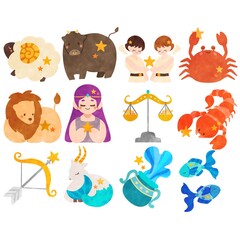 十二星座セット イラスト素材 © ozi