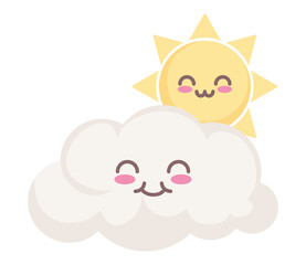 kawaii sun and cloud
