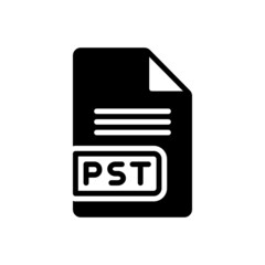 Black solid icon for pst file