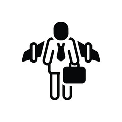 Black solid icon for entrepreneurs