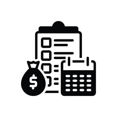 Black solid icon for expense