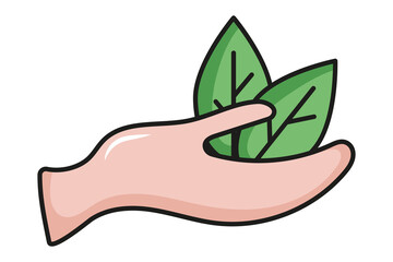 hand holding leaves